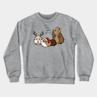 Merry Pigmas Festive Guinea Pigs Digital Illustration Crewneck Sweatshirt